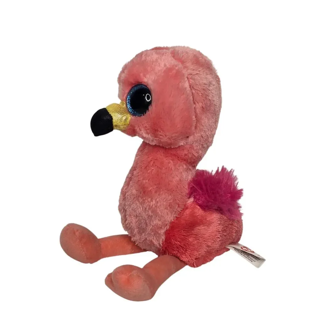 Ty Beanie Boos GILDA Flamingo Beanbag Plush  Stuffed Toy Big Glitter‎ Eyes